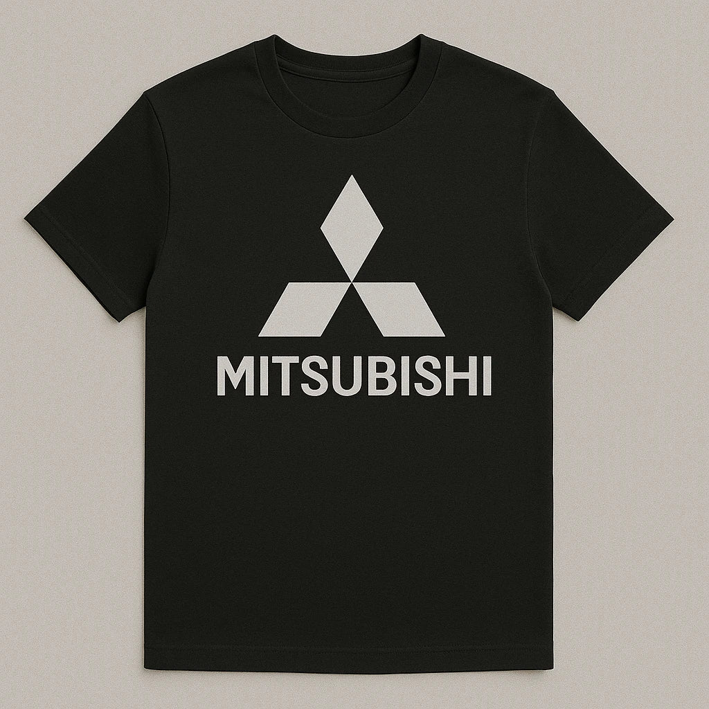 Mitsubishi Logo T-Shirt – Bold Black Cotton Tee for JDM & SUV Enthusiasts