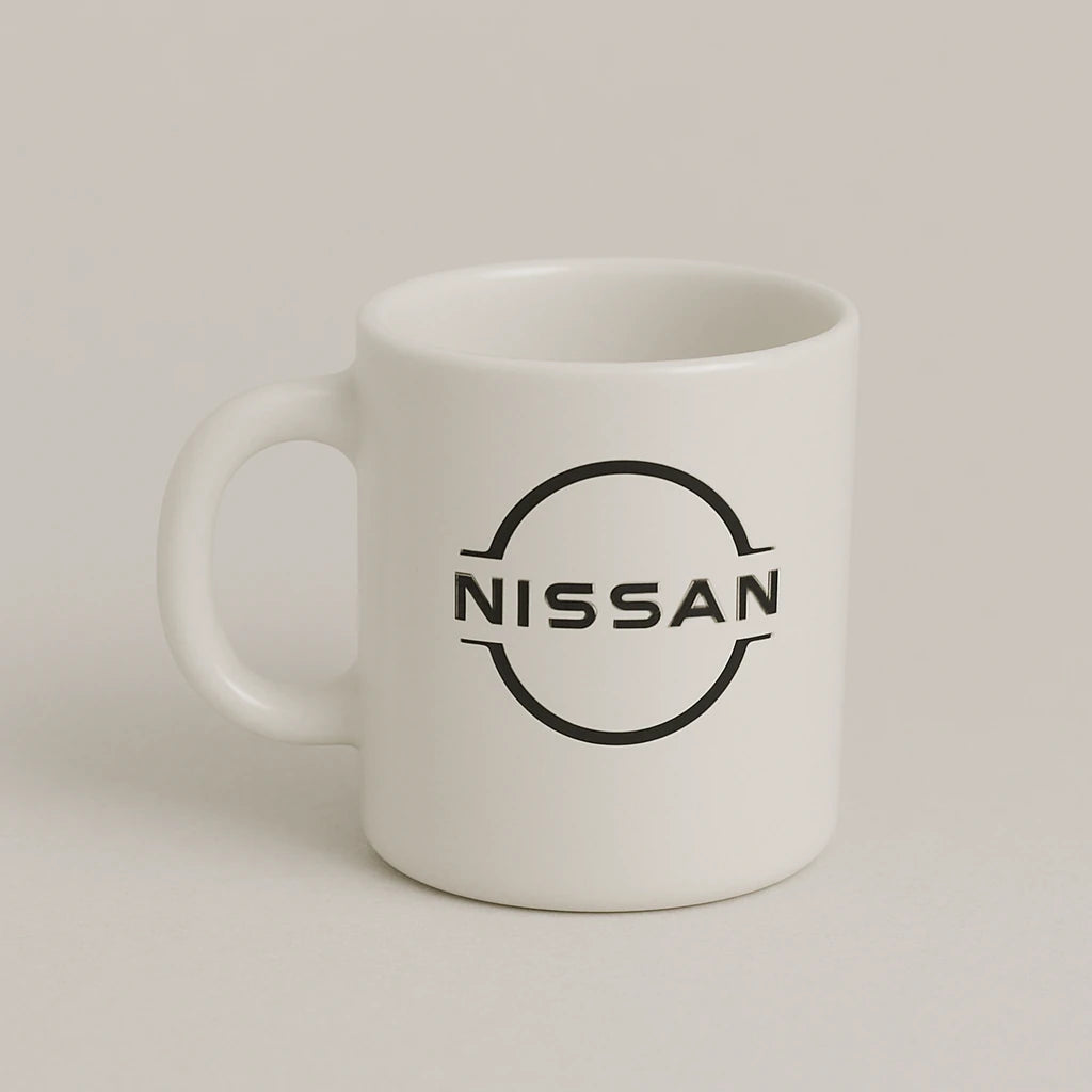 Nissan Logo Mug – Premium White Ceramic Coffee Cup for Car & JDM Fans