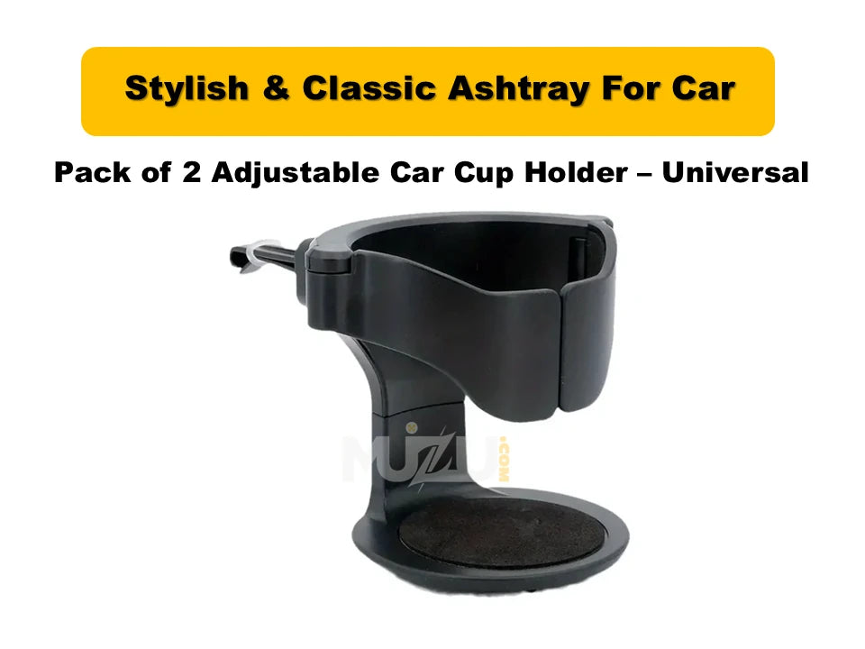 Pack of 2 Adjustable Car Cup Holders – Universal AC Vent Clip with Swivel Base