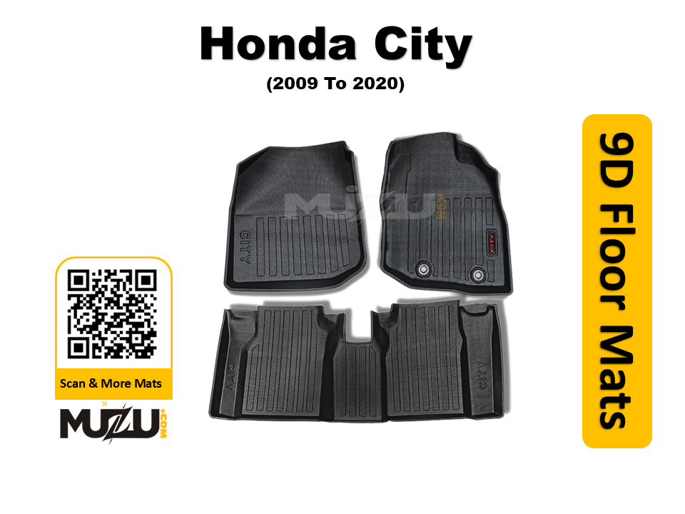 Plastic 9D Car Mats – Honda City (2009–2020) Premium Full Coverage