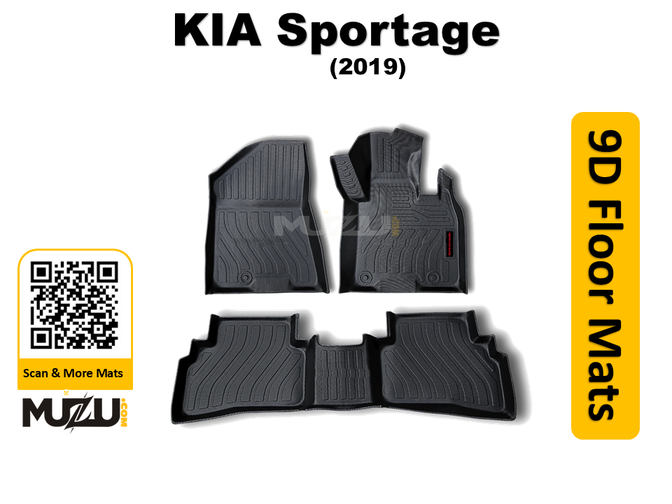 Plastic 9D Car Mats – Kia Sportage (2019)  Heavy Duty Custom Fit