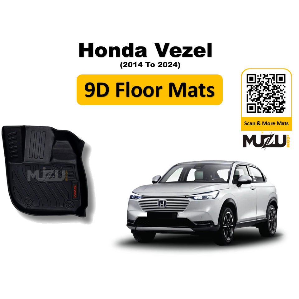 Plastic 9D Car Mats Series – Honda Vezel (2014–2024) Premium Custom Fit