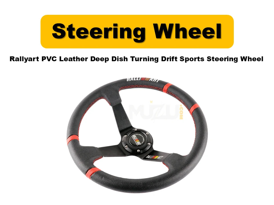 Rallyart PVC Leather Deep Dish Steering Wheel – Drift & Sports Performance
