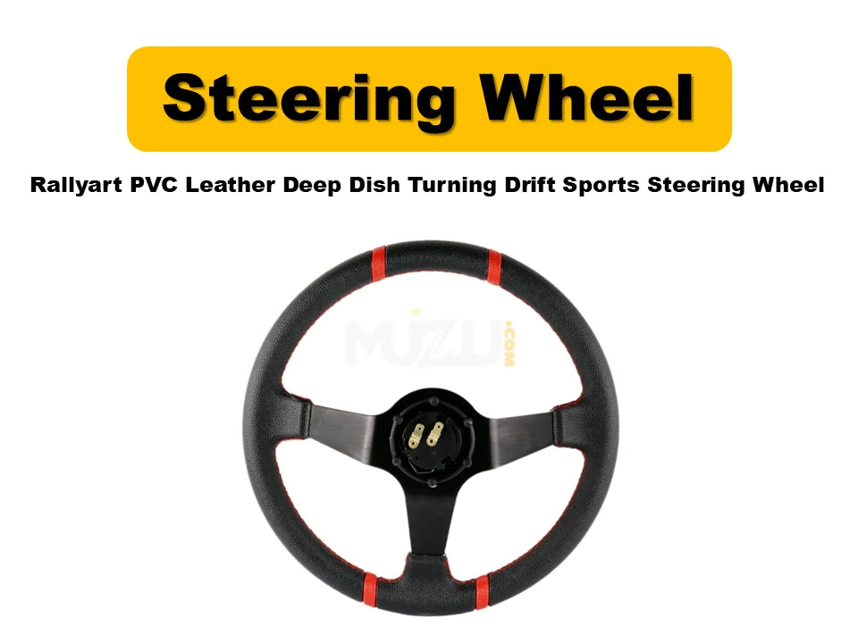 Rallyart PVC Leather Deep Dish Steering Wheel – Drift & Sports Performance