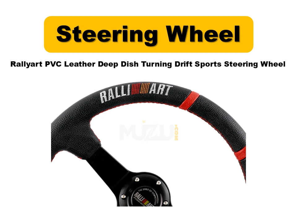 Rallyart PVC Leather Deep Dish Steering Wheel – Drift & Sports Performance