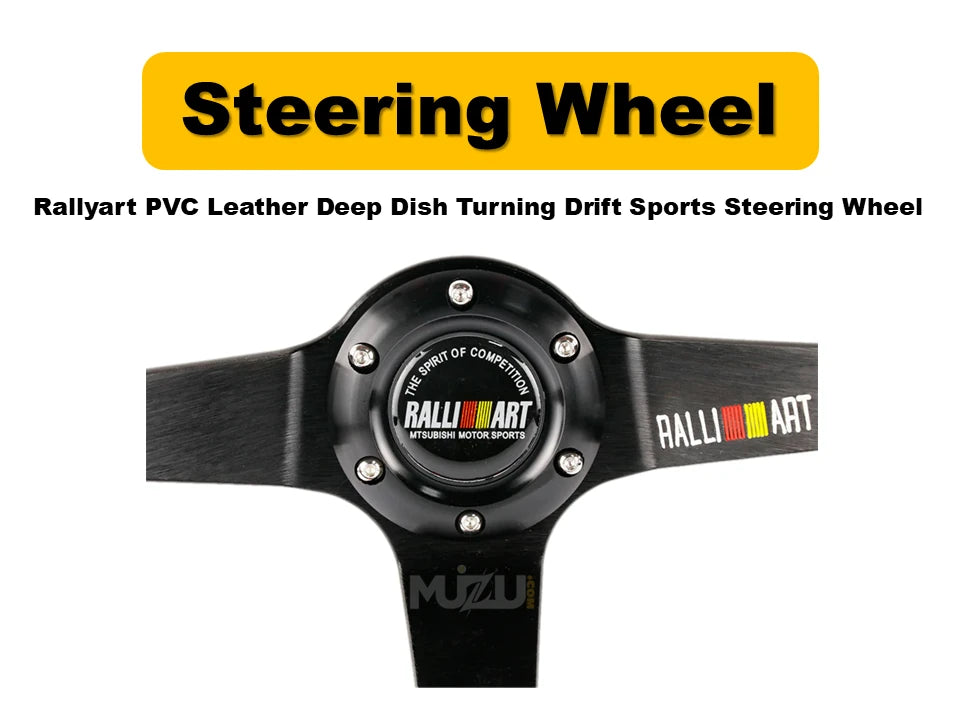Rallyart PVC Leather Deep Dish Steering Wheel – Drift & Sports Performance