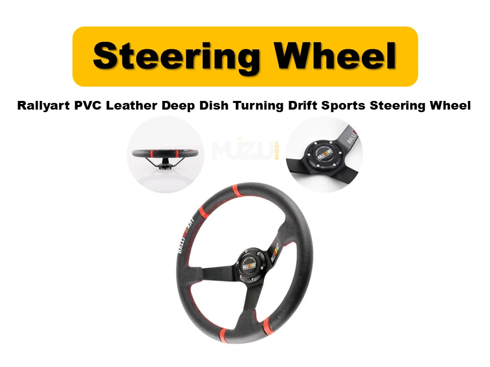 Rallyart PVC Leather Deep Dish Steering Wheel – Drift & Sports Performance