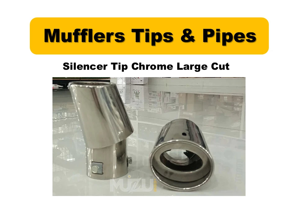 Silencer Tip Chrome – Large Cut Exhaust Tail Pipe