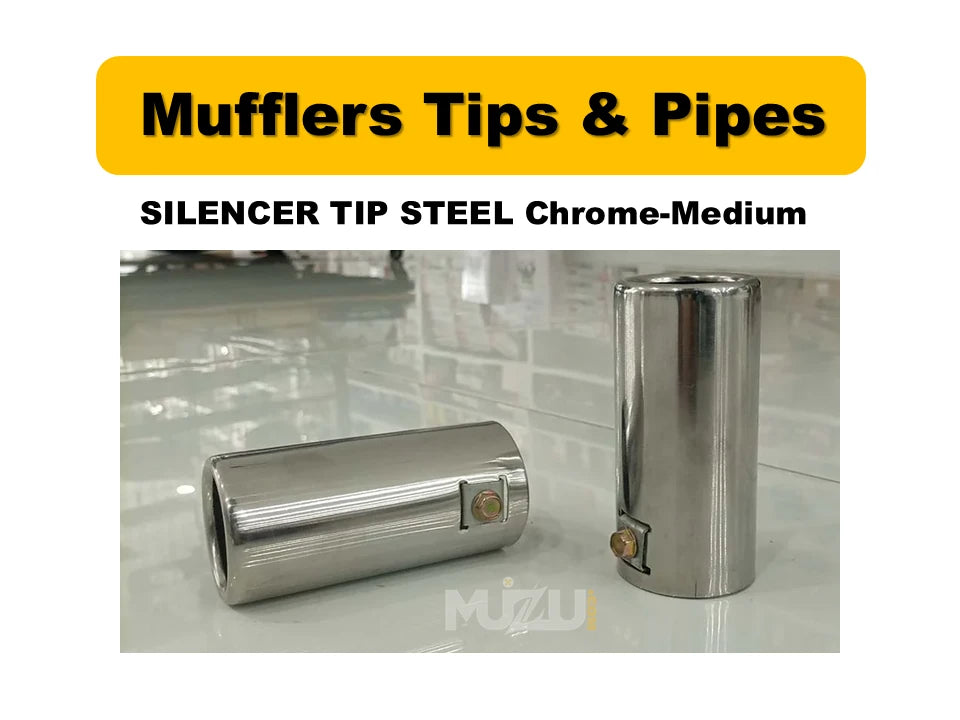 Silencer Tip Steel Chrome – Medium Size | Universal Exhaust Tail Pipe