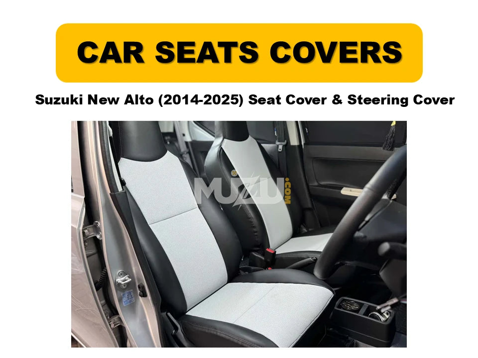 Suzuki Alto 2014-2025 Seat Cover & Steering Cover – Premium Car Interior Protection & Style