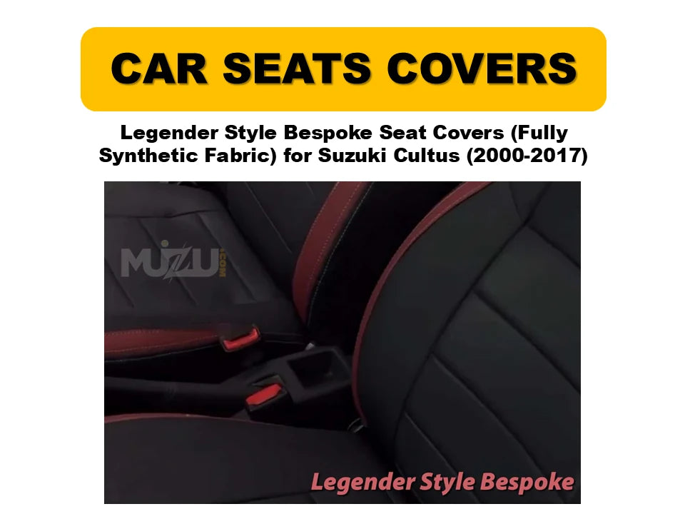Suzuki Cultus 2000–2017 Legender Style Bespoke Seat Covers – Fully Synthetic Fabric, Premium Comfort & Durability