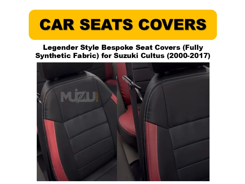 Suzuki Cultus 2000–2017 Legender Style Bespoke Seat Covers – Fully Synthetic Fabric, Premium Comfort & Durability