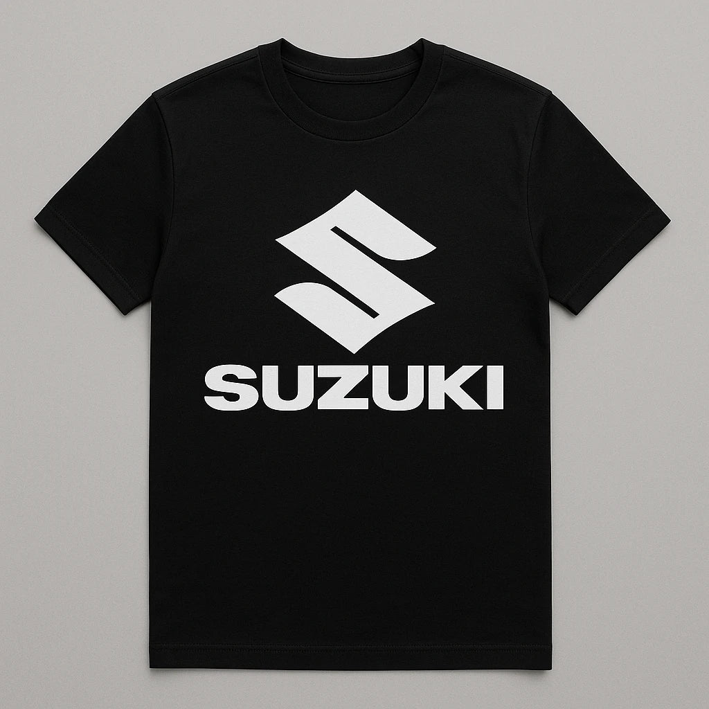 Suzuki Logo T-Shirt – Black Cotton Tee for Car Enthusiasts & Riders