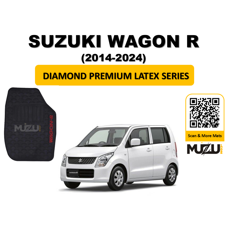 Suzuki Wagon R Rubber Latex Car Floor Mats (2014–2024) – Durable All-Weather Protection