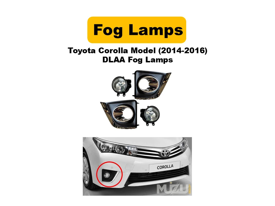 Toyota Corolla 2014–2016 DLAA Fog Lamps – OEM Style Front Fog Lights (Pair)