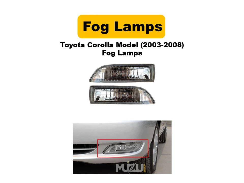 Toyota Corolla 2003–2008 Fog Lamps – OEM Style Front Fog Lights (Pair)