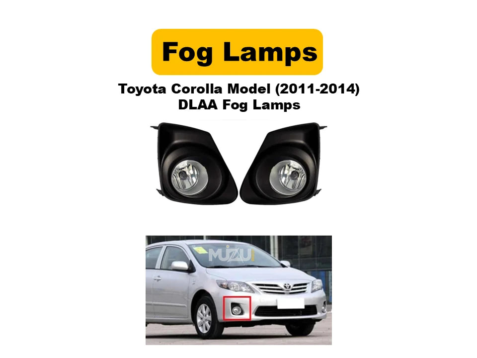 Toyota Corolla 2011–2014 DLAA Fog Lamps – OEM Style Front Fog Lights (Pair)
