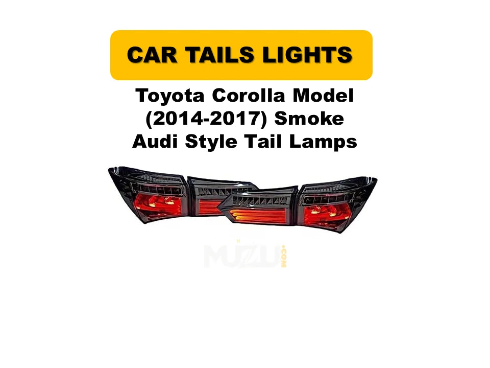 Toyota Corolla 2014–2017 Smoke Audi Style Tail Lamps | LED Rear Lights