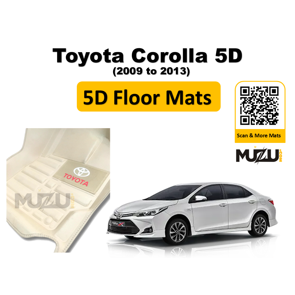 Toyota Corolla 5D Beige Car Floor Mats (2014–2024) – Luxury Custom Fit