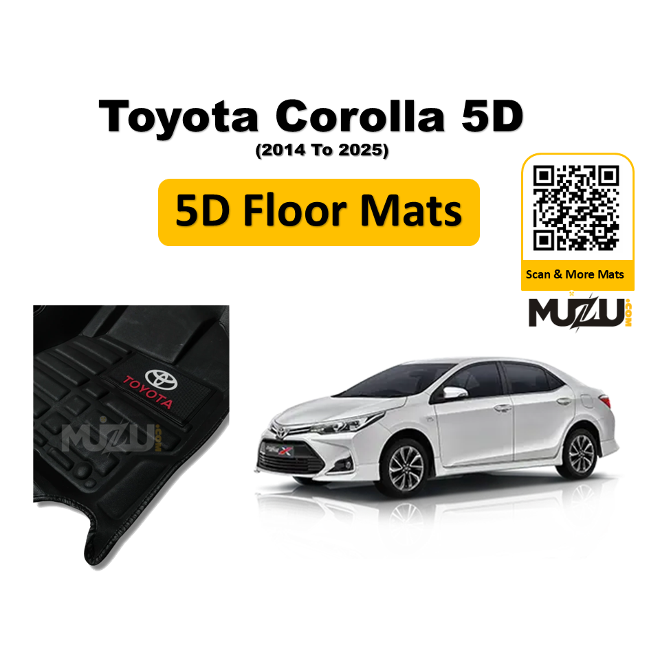 Toyota Corolla 5D Black Car Floor Mats (2014–2025) – Custom Luxury Fit