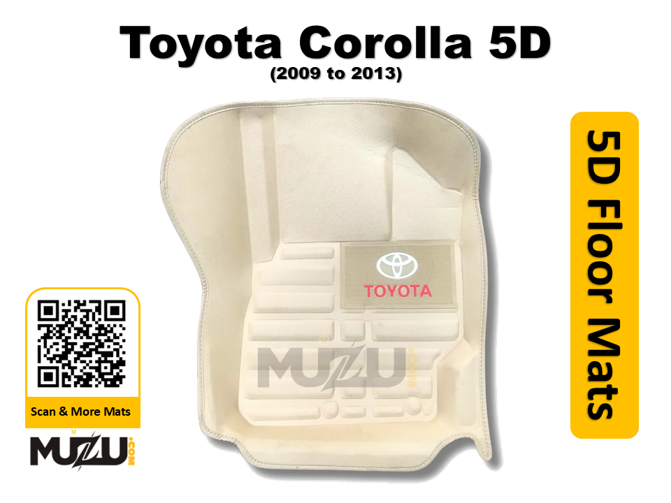 Toyota Corolla 5D Car Floor Mats (2009–2013) – Beige | Custom Luxury Mats