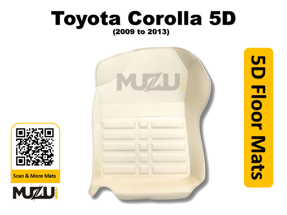 Toyota Corolla 5D Car Floor Mats (2009–2013) – Beige | Custom Luxury Mats