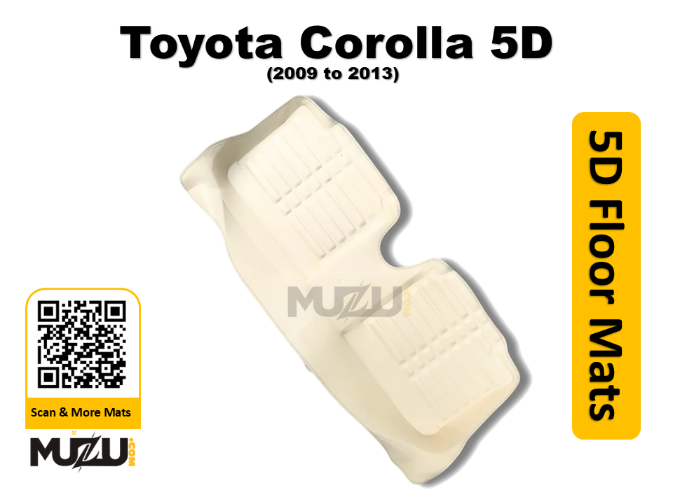 Toyota Corolla 5D Car Floor Mats (2009–2013) – Beige | Custom Luxury Mats