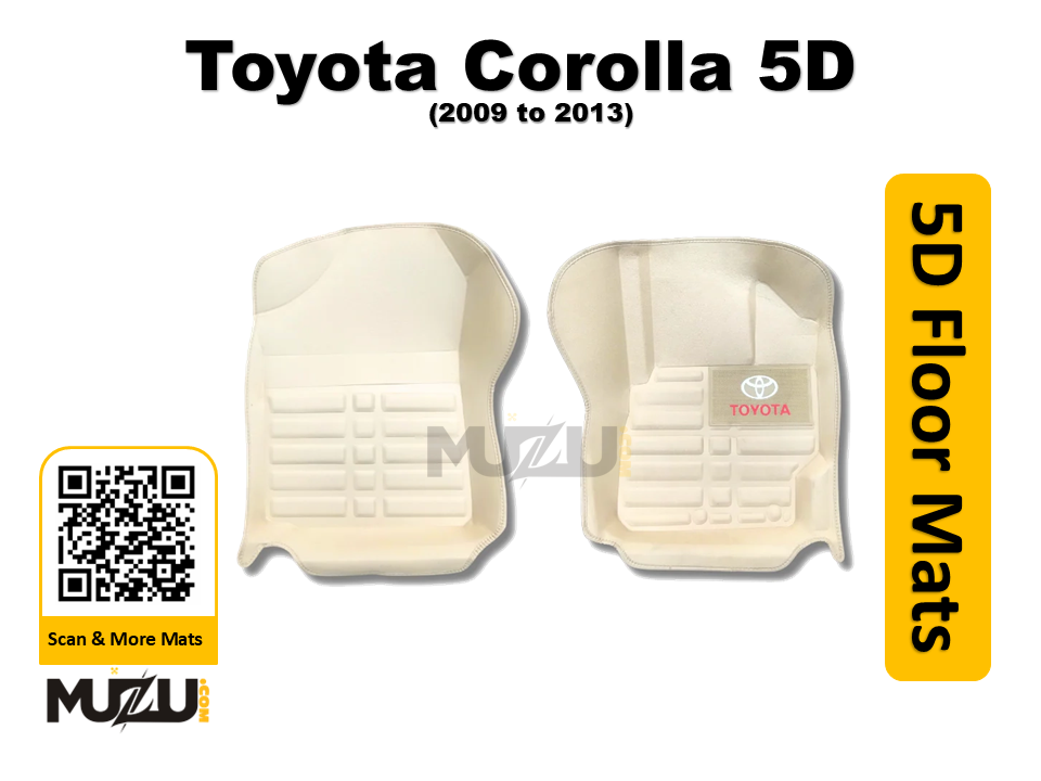 Toyota Corolla 5D Car Floor Mats (2009–2013) – Beige | Custom Luxury Mats