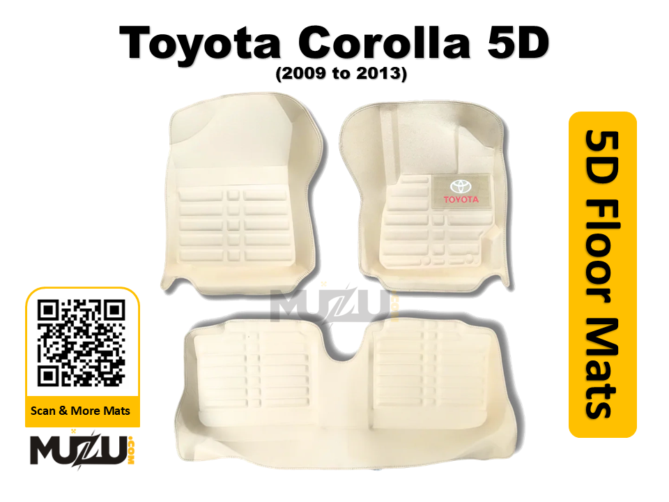 Toyota Corolla 5D Car Floor Mats (2009–2013) – Beige | Custom Luxury Mats