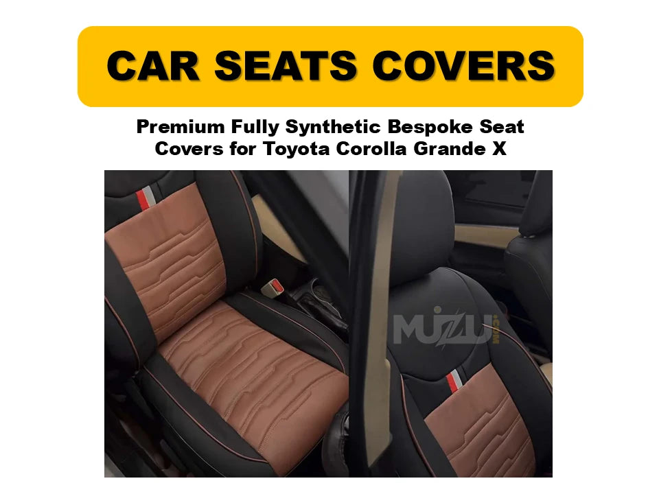 Toyota Corolla Grande X Bespoke Seat Covers – Premium Fully Synthetic, Custom-Fit, Durable & Stylish Protection