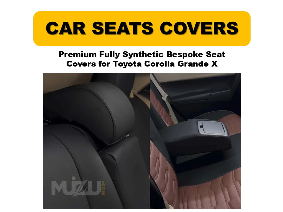 Toyota Corolla Grande X Bespoke Seat Covers – Premium Fully Synthetic, Custom-Fit, Durable & Stylish Protection