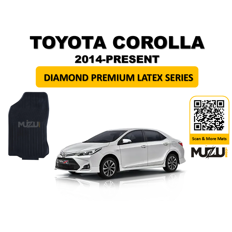 Toyota Corolla Latex Rubber Car Floor Mats (2014–Present) – Heavy Duty Protection