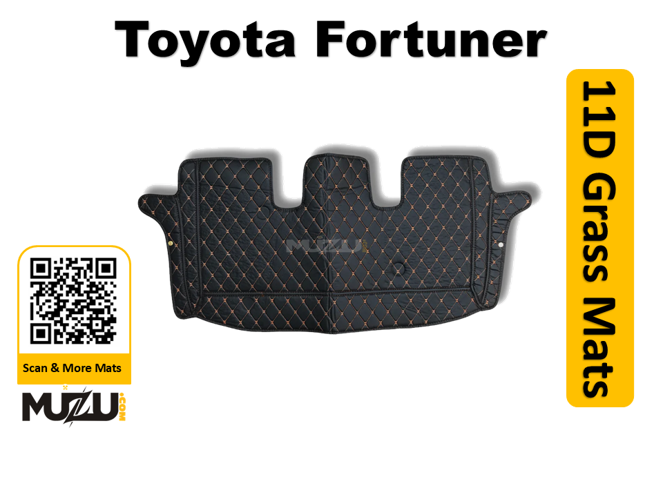 Toyota Fortuner 11D Floor Mats (2017–2024) – Mix Thread Black with Black Grass