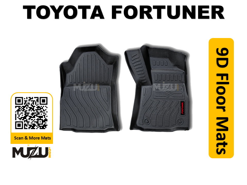 Toyota Fortuner 9D TPE Plastic Heavy Duty Car Floor Mats (2016–2024)