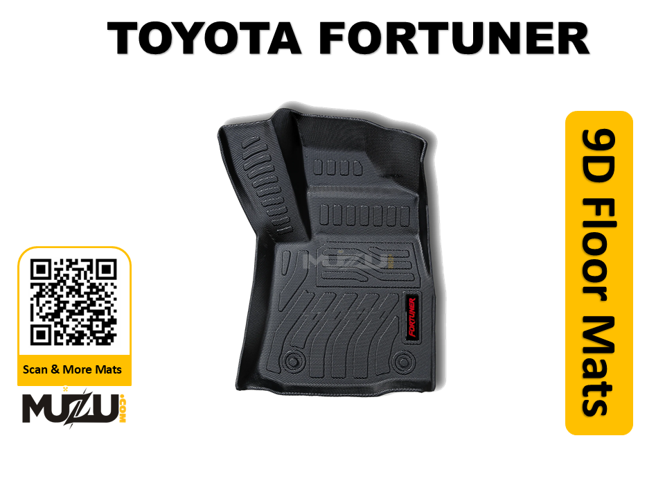 Toyota Fortuner 9D TPE Plastic Heavy Duty Car Floor Mats (2016–2024)