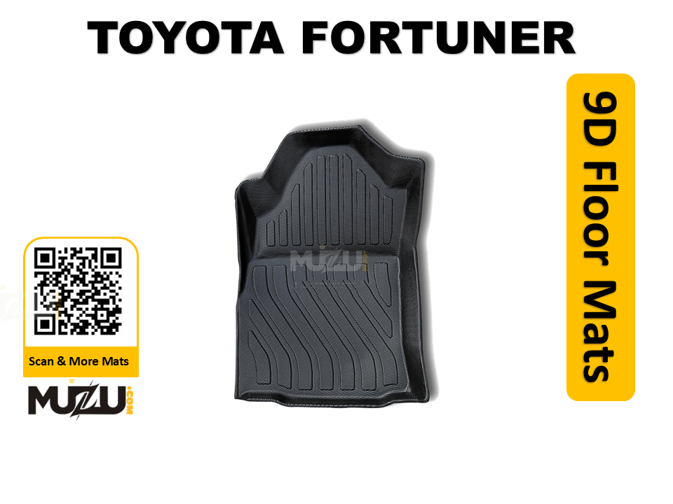 Toyota Fortuner 9D TPE Plastic Heavy Duty Car Floor Mats (2016–2024)