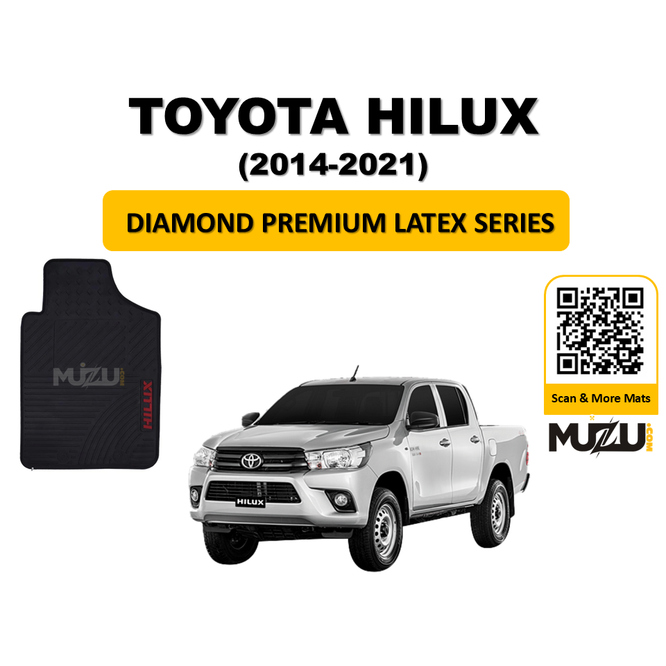 Toyota Hilux Latex Rubber Car Floor Mats (2014–2021) – Heavy Duty Protection