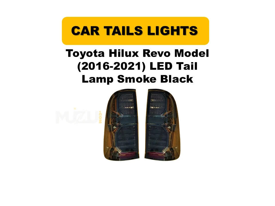 Toyota Hilux Revo 2016–2021 Smoke Black LED Tail Lights – Sequential Indicators (Pair)
