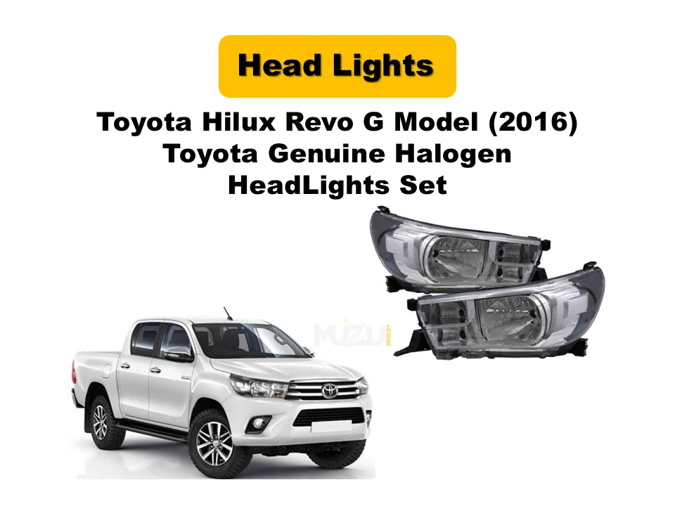 Toyota Hilux Revo G 2016 Genuine Halogen Headlights – OEM Front Head Lamps Set (Pair)