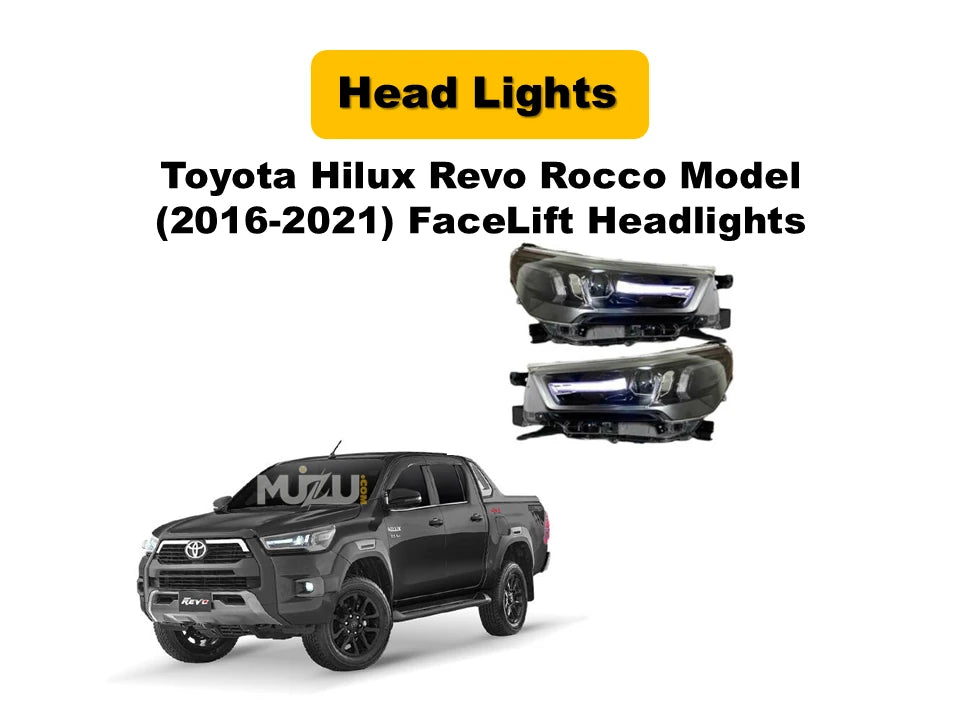 Toyota Hilux Revo Rocco 2016–2021 Facelift Style Headlights – OEM+ Front Head Lamps (Pair)