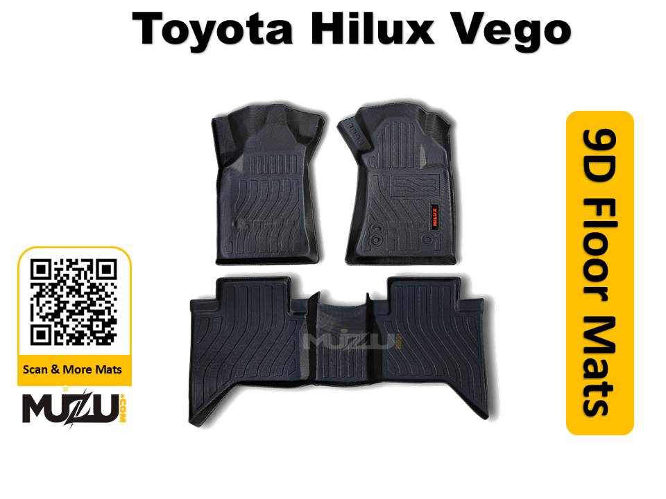 Toyota Hilux Revo Vigo 9D Plastic Car Mats (2016–Present) – Heavy Duty Full Coverage