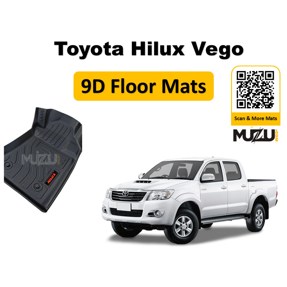 Toyota Hilux Revo Vigo 9D Plastic Car Mats (2016–Present) – Heavy Duty Full Coverage