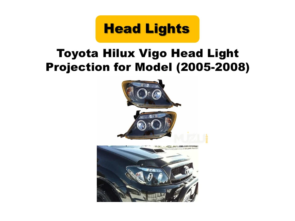 Toyota Hilux Vigo 2005–2008 Projector Headlights – OEM Style Front Head Lamps (Pair)