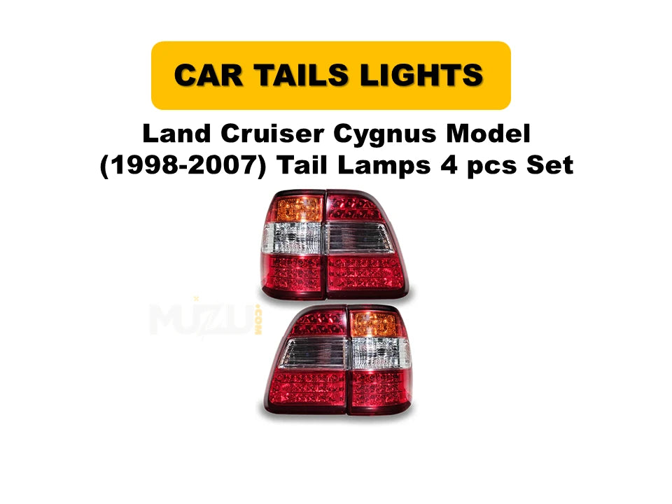 Toyota Land Cruiser Cygnus 1998–2007 Rear Tail Lamps – Complete 4 PCS Set (OEM Style)