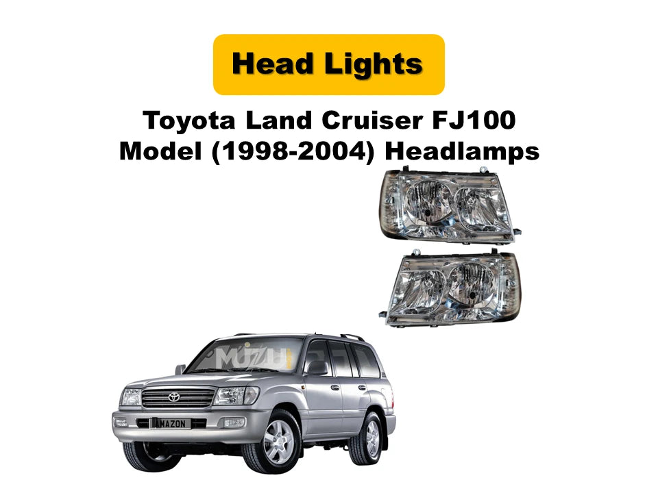 Toyota Land Cruiser FJ100 1998–2004 Headlights – OEM Style Front Head Lamps (Pair)