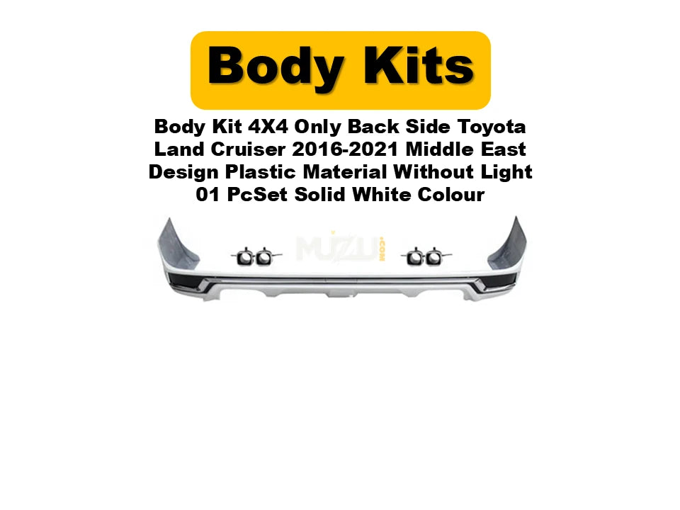 Toyota Land Cruiser LC200 2016–2021 Middle East Style Rear Body Kit – Back Bumper Only (1 Pc, Solid White, Without Lights)