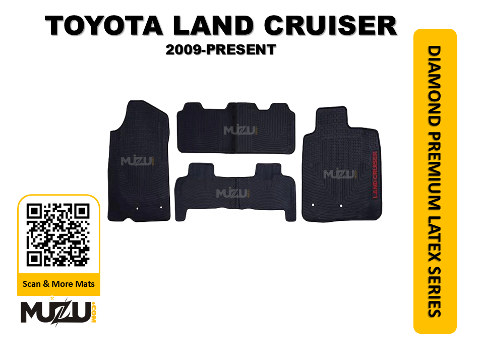 Toyota Land Cruiser Rubber Latex Car Floor Mats (2009–Present) – Heavy Duty Custom Fit