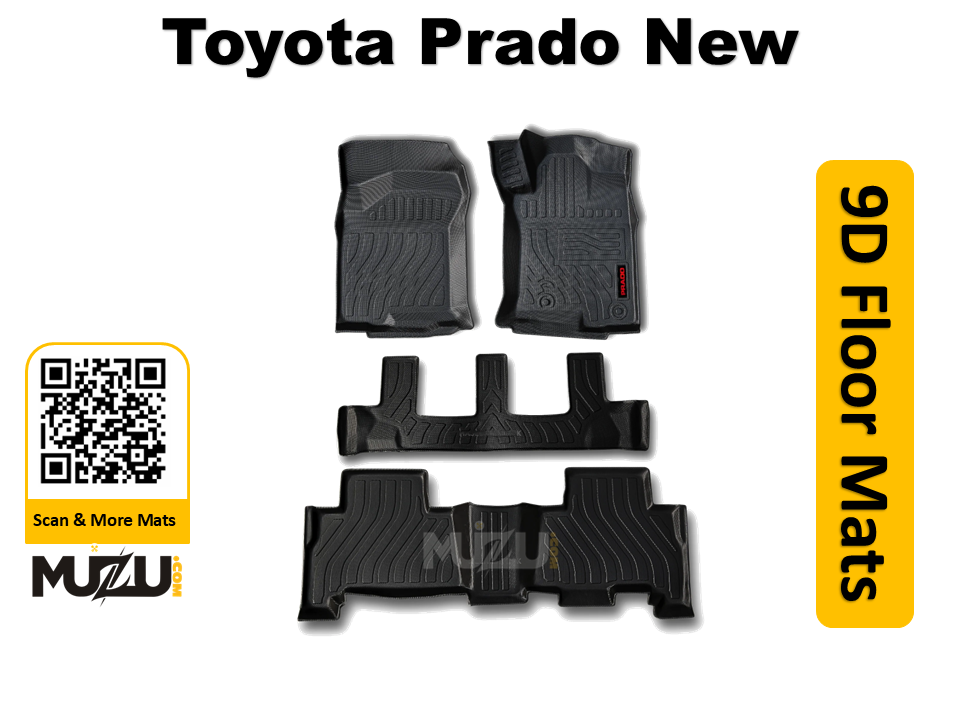 Toyota Prado 9D TPE Plastic Car Floor Mats – Heavy Duty Luxury Series