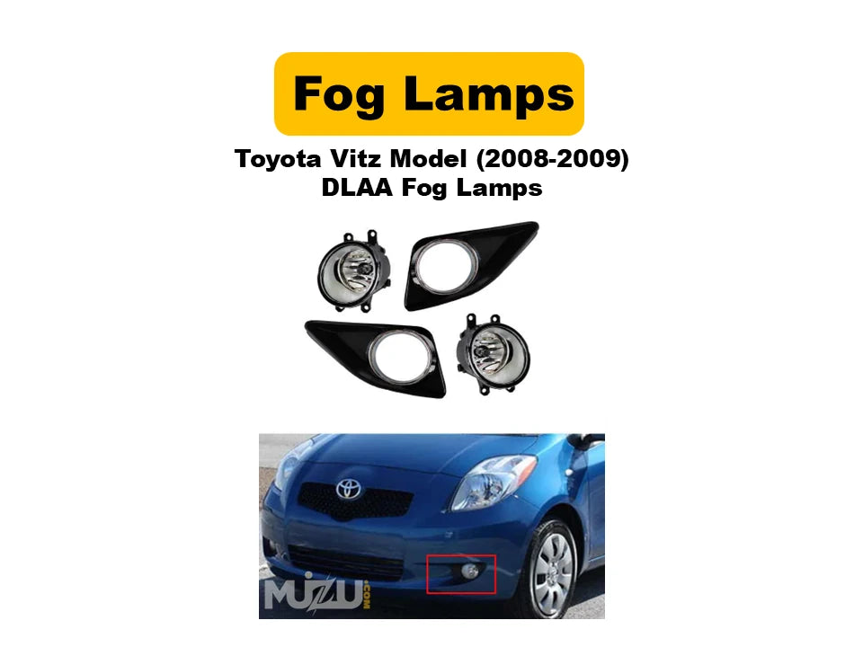 Toyota Vitz 2008–2009 DLAA Fog Lamps – OEM Style Front Fog Lights (Pair)
