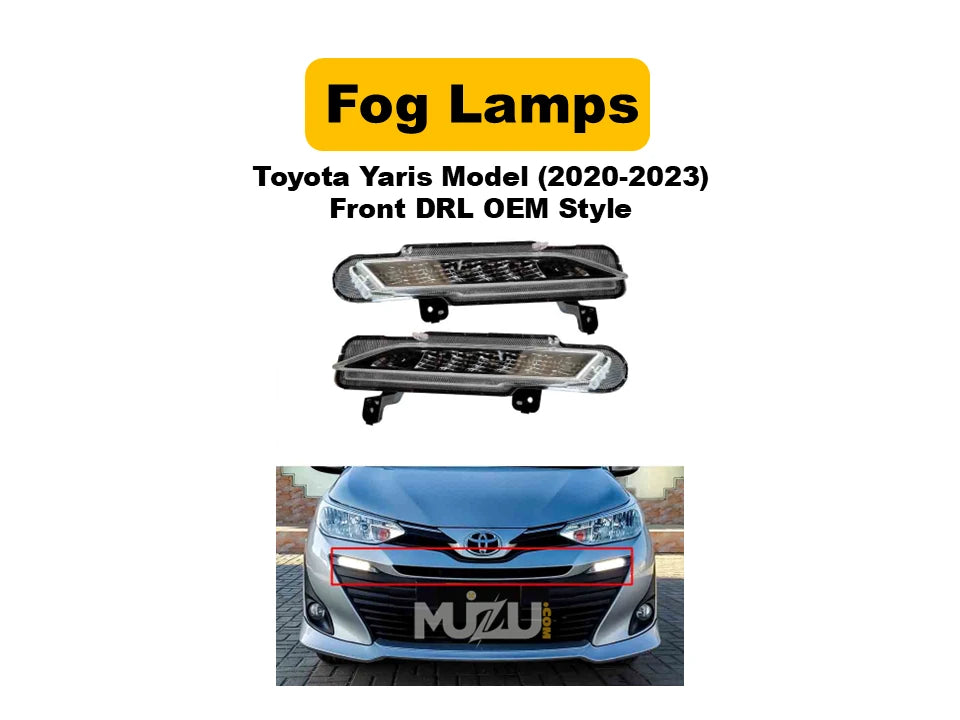 Toyota Yaris 2020–2023 Front DRL – OEM Style Daytime Running Lights (Pair)